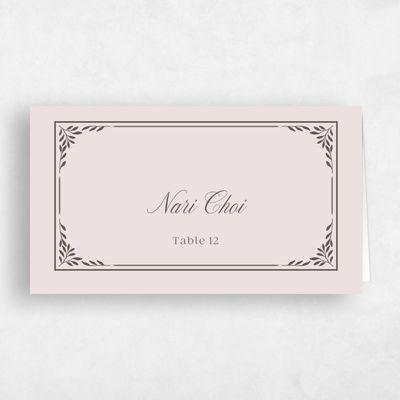 Pink Simple Wedding Place Card - Thalia