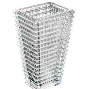 9.1 in. Clear Glass Square Decorative Vase