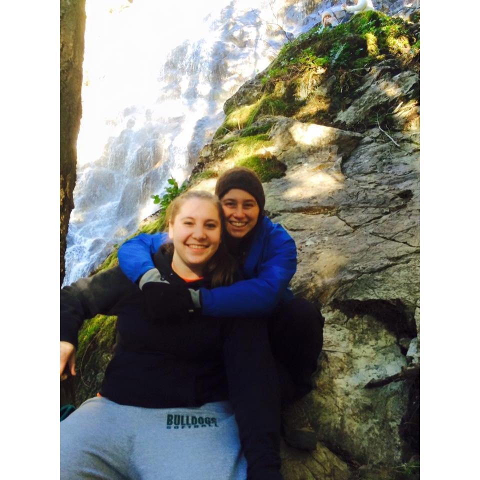 First hike together! Look, we are both smiling at the top, despite the unexpected boulders.