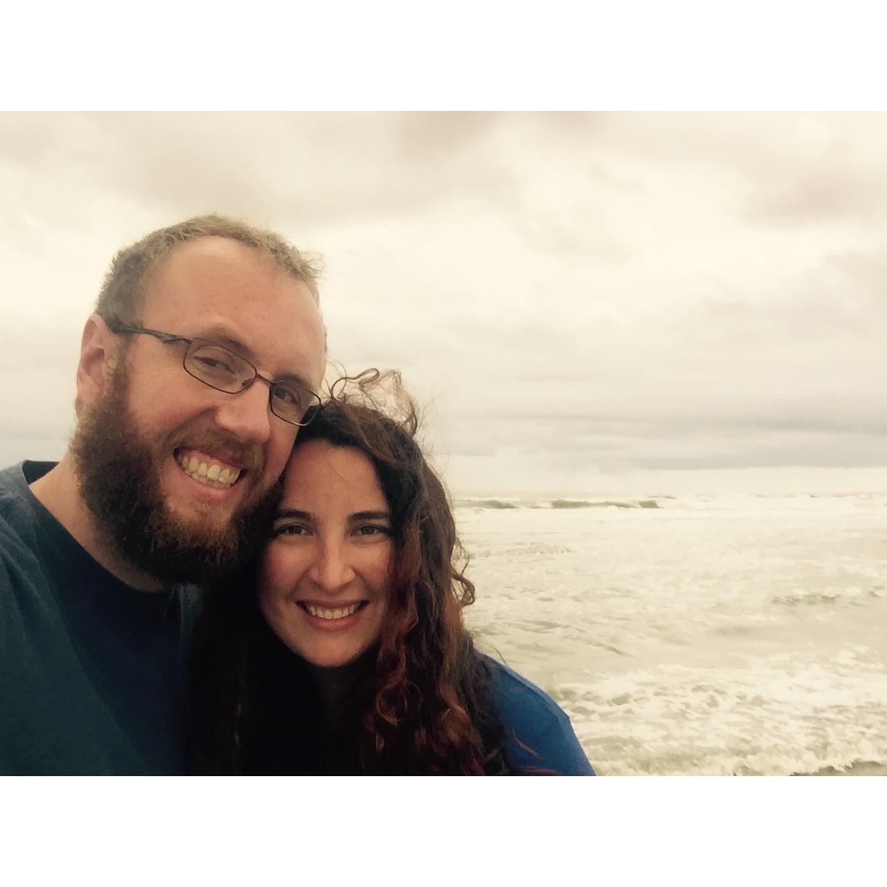 Enjoying an autumn beach day at our home in Isle of Palms, South Carolina.