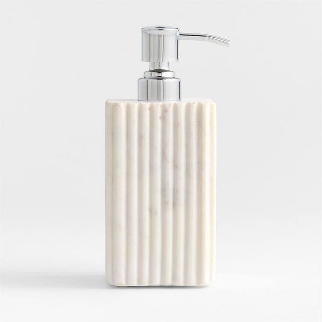 Carmen Fluted White Marble Soap Pump