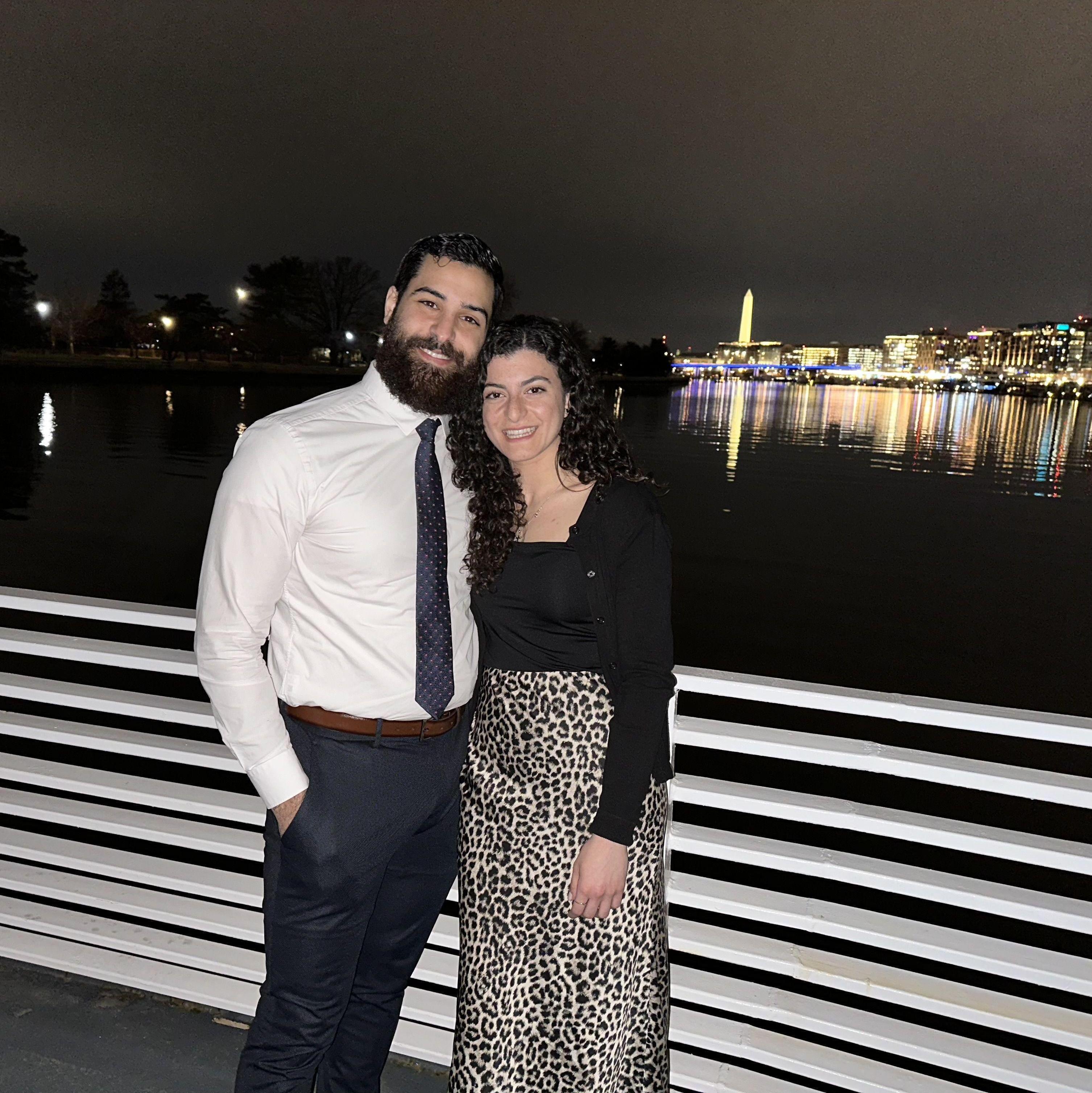 This was our 5th date and our 1st photo together! Matt surprised Lena with a dinner cruise in DC for Valentine's Day!