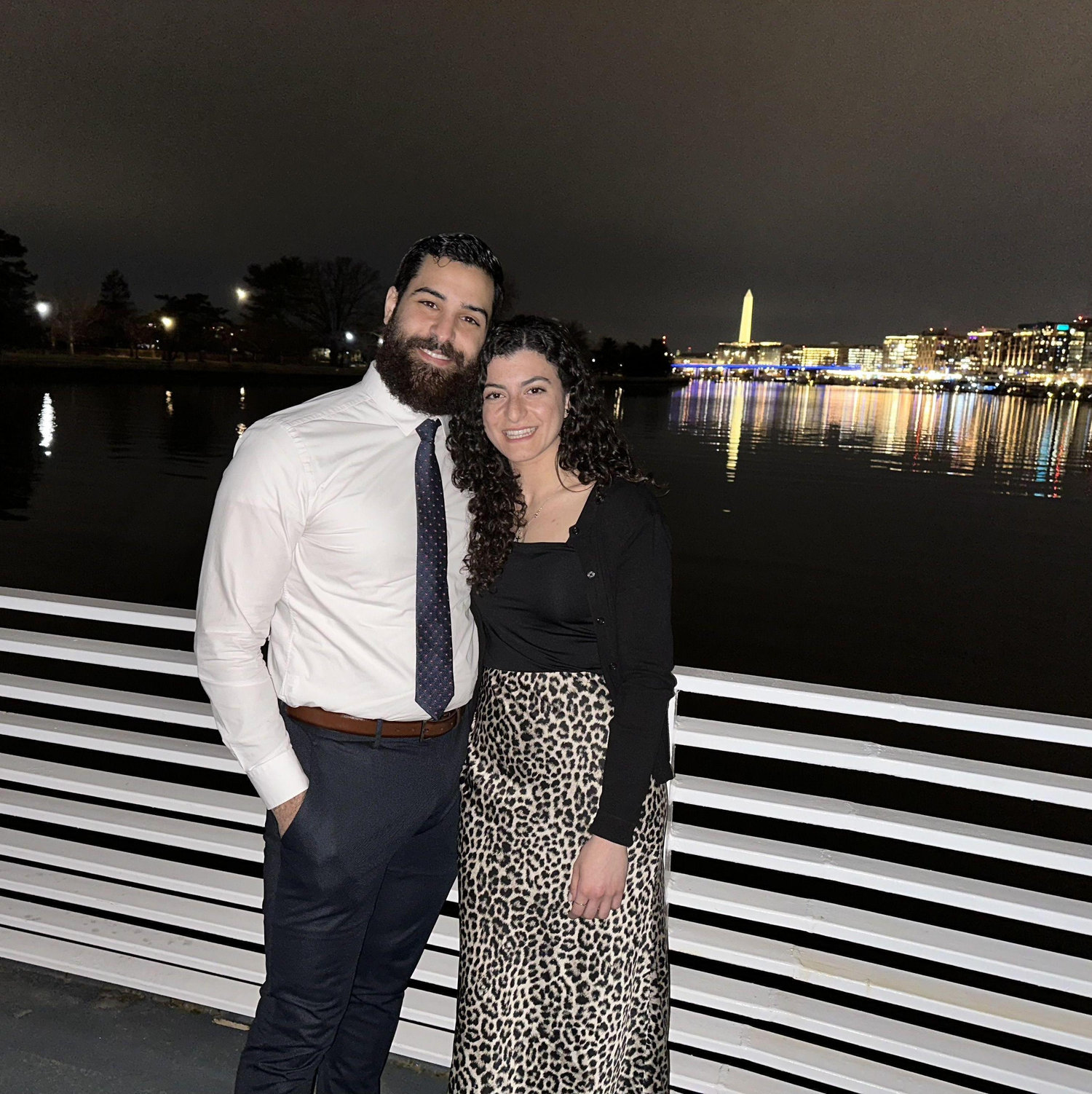 This was our 5th date and our 1st photo together! Matt surprised Lena with a dinner cruise in DC for Valentine's Day!