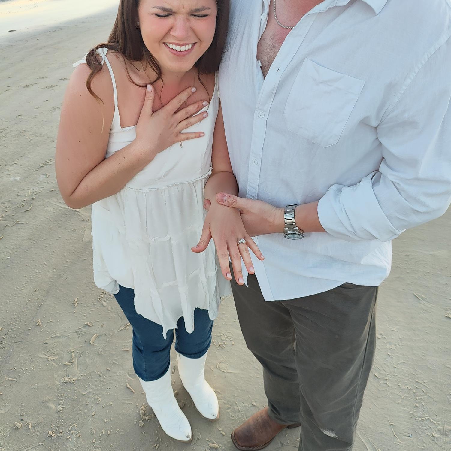 The night we got engaged riding horses at sunset on the beach. A real dream come true!