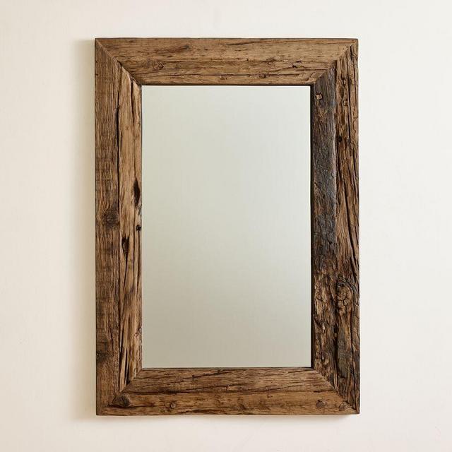 Reclaimed Pine Rectangular Wall Mirror, 40" x 57"