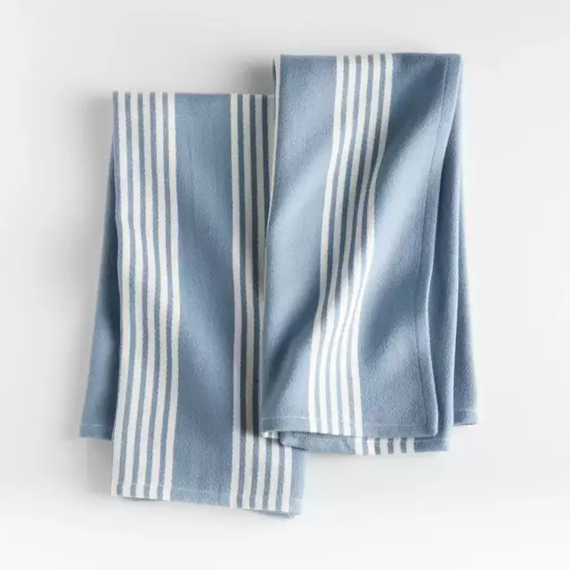 Blue Stripe Dish Towels, Set of 2