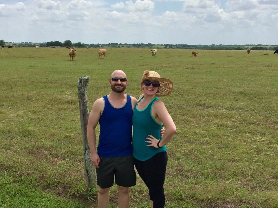 On the farm in Schulenburg, TX.