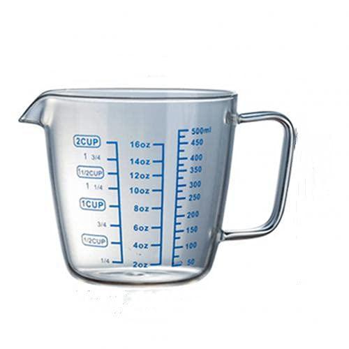 250ml 500ml Heat-resisting Glass Measuring Cup Milk Scale Microwave Measure Jug (500ml)