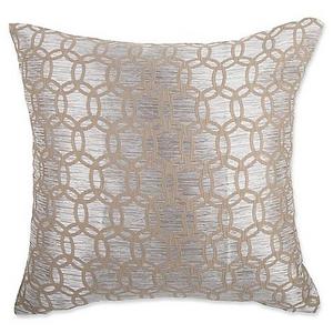 Make-Your-Own-Pillow Strie Circles Square Throw Pillow Cover in Taupe