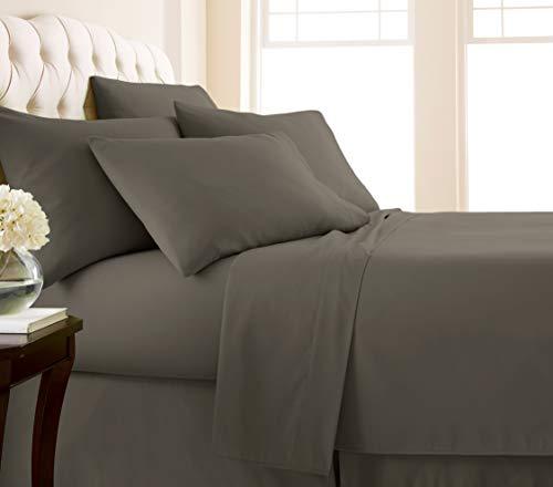 Southshore Fine Linens - Vilano Springs - 6 Piece - Extra Deep Pocket Sheet Set, Queen, Dark Taupe