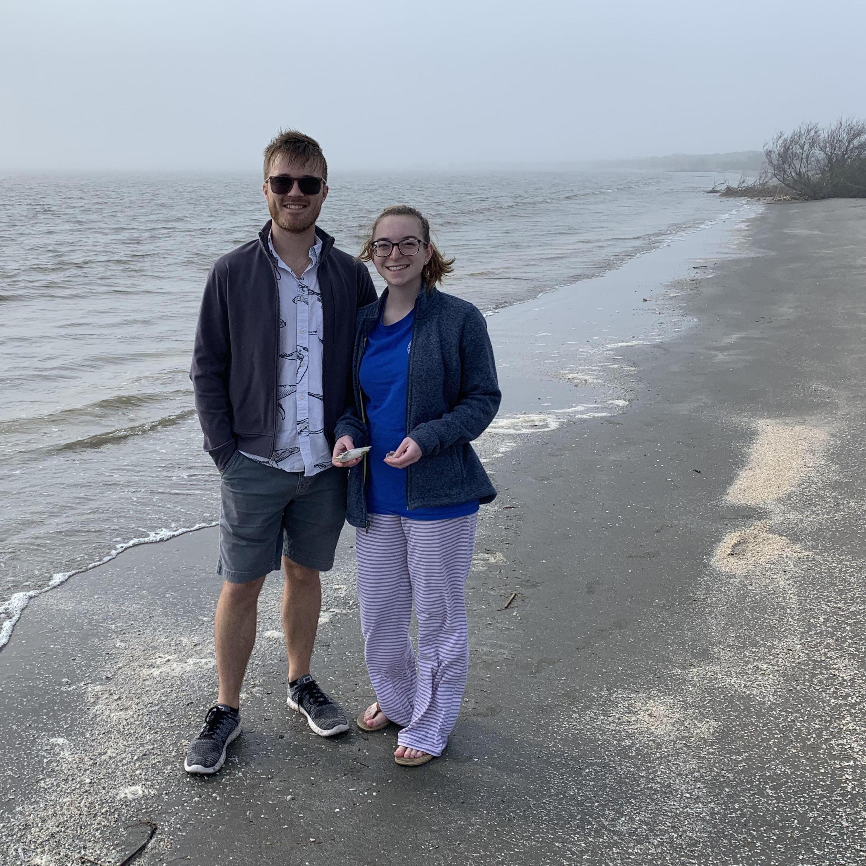 Finding seashells and watching porpoises at Grand Isle, LA.