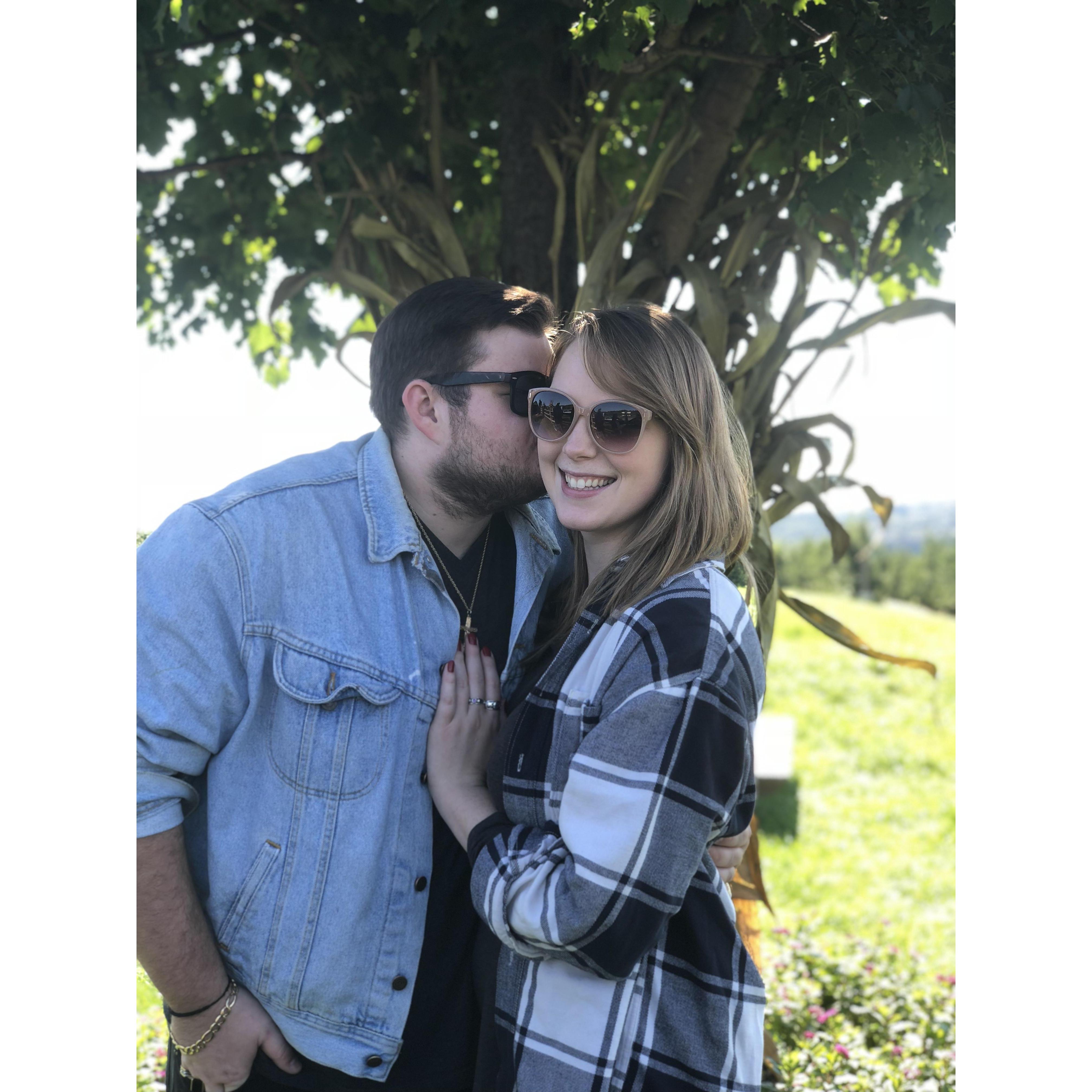 Our first apple picking date.