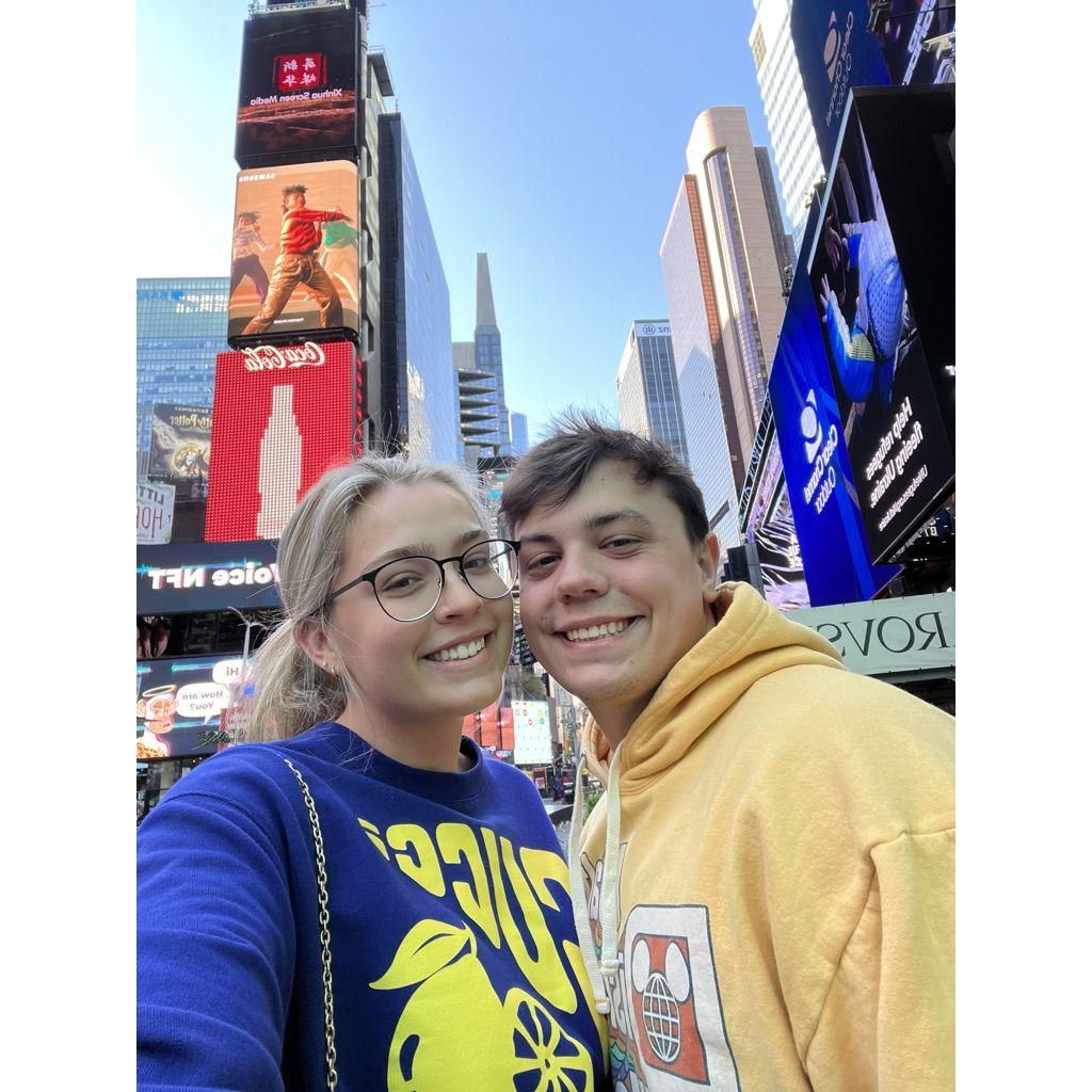 4/30/22 We explored Times Square early in the morning when it was empty and quiet.