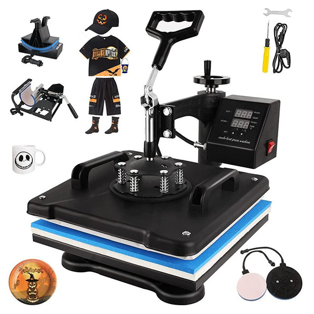 WEANAS Heat Press Machine 15 x 15, Heat Transfer Machine with Professional Swing Arm, Digital Sublimation 5 in 1 for T-Shirt, Mug, Hat, Plate, Cap