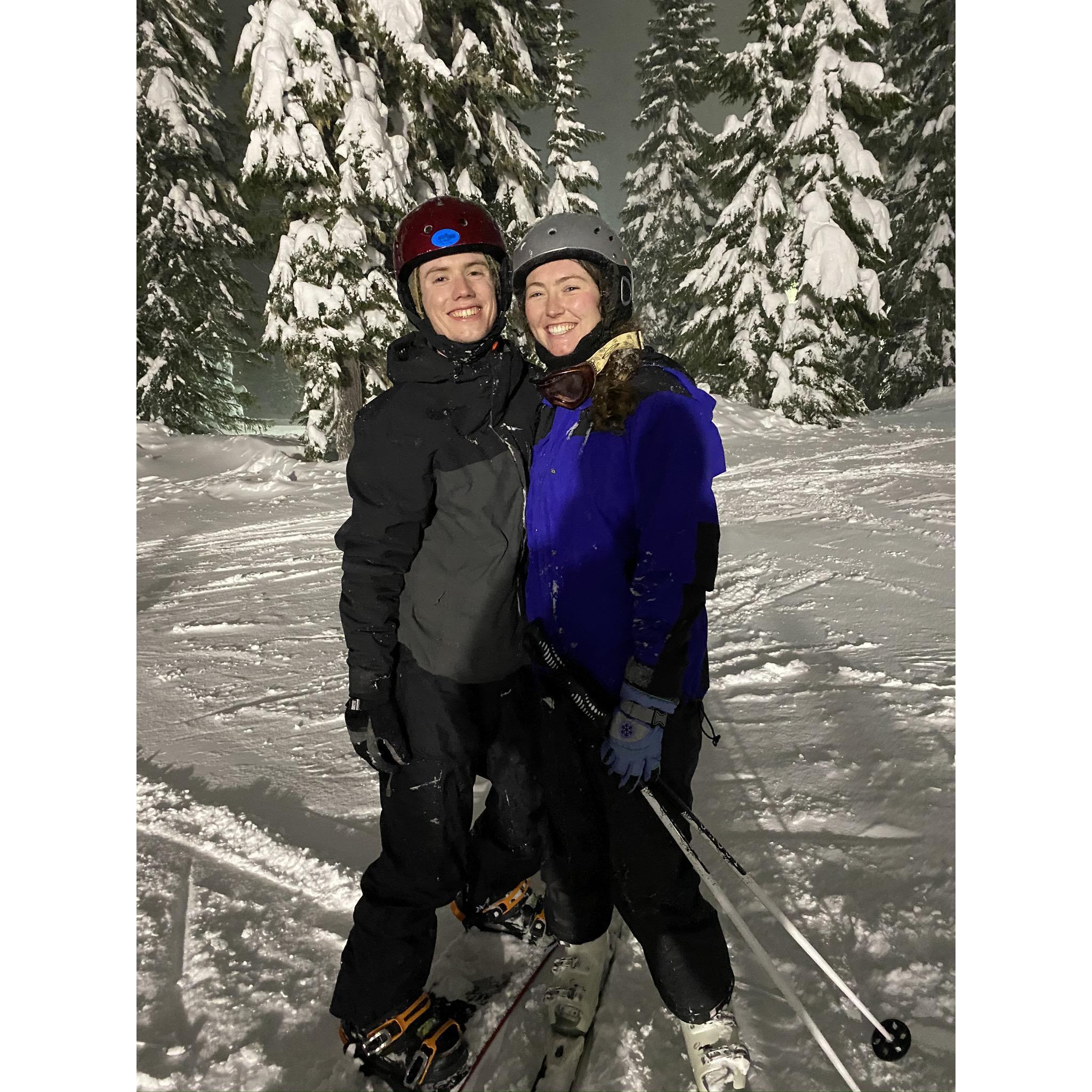 Will's first time snowboarding!!