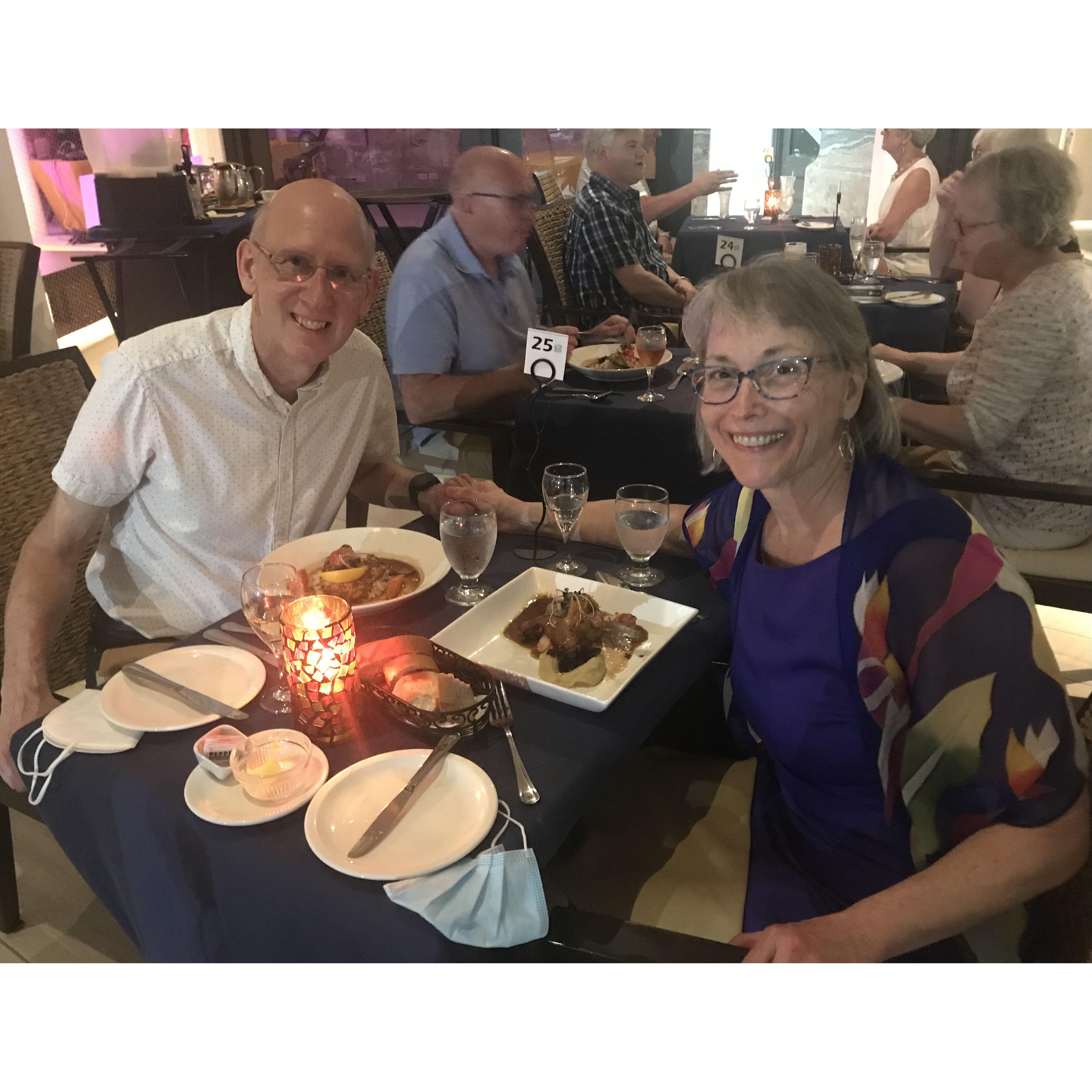 Fancy dinner in Barbados