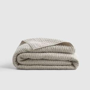 European Linen Cotton Stitch Quilt - Natural