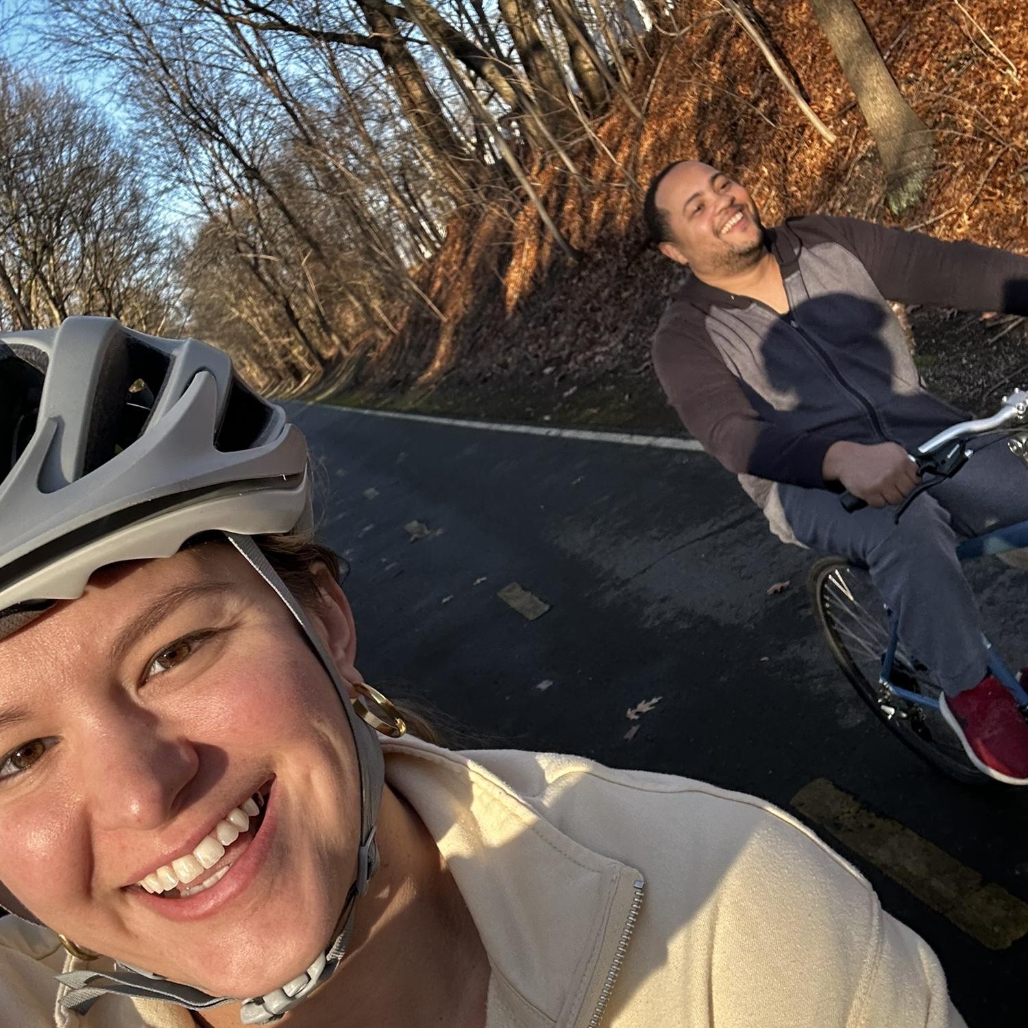 Biking on a warm day in Jan 2024