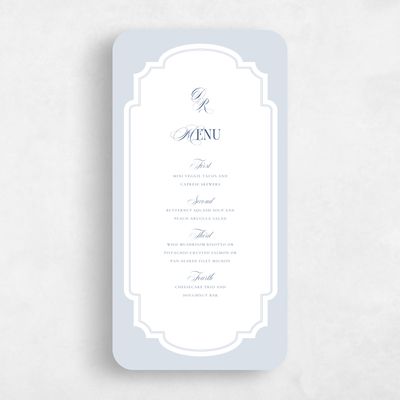 Blue Rounded Wedding Menu - Marisol