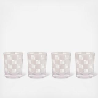 Check Acrylic Tumbler, Set of 4