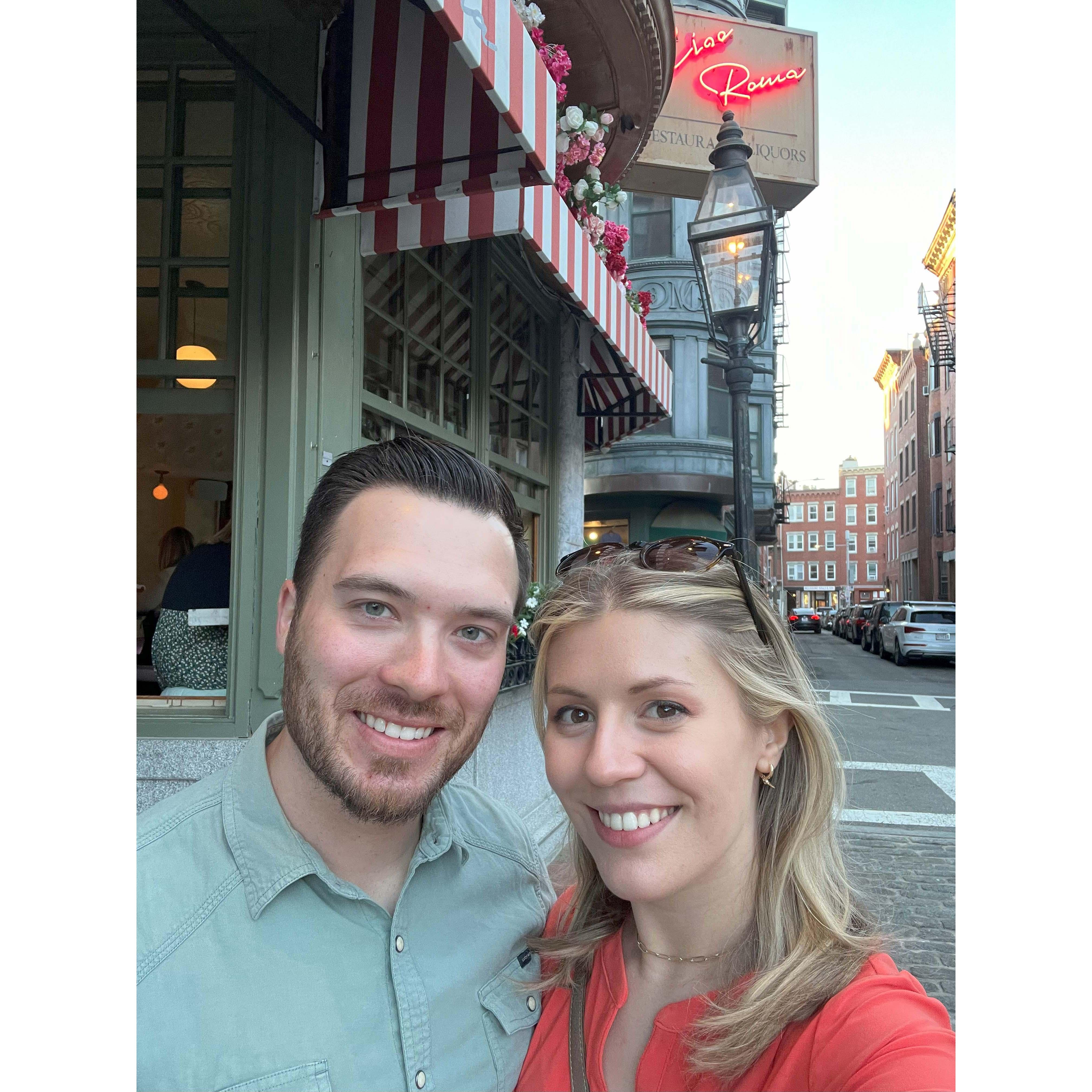 In Boston's 'Little Italy' where we had a delicious Italian meal!