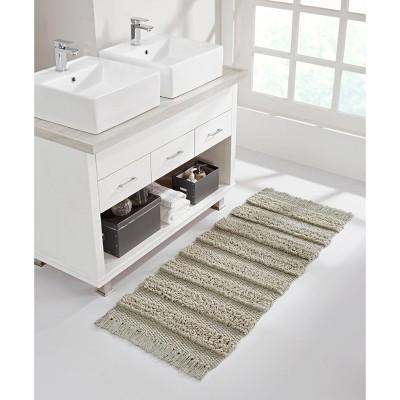 Savannah Cotton Fringe Bath Runner Taupe - VCNY