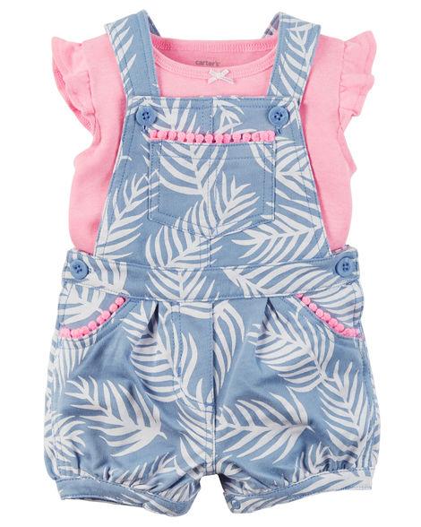 2-Piece Neon Top & Shortalls Set