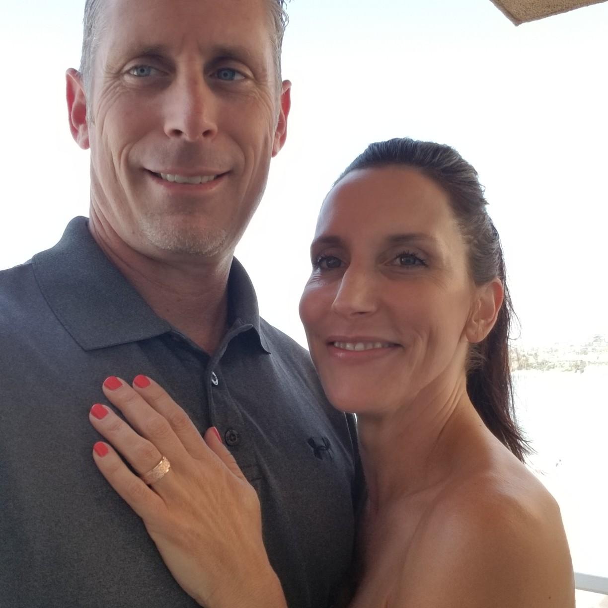 Engagement proposal selfie at Pacific Edge in Laguna Beach!