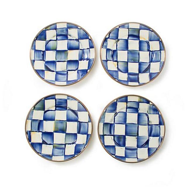 Royal Check Canape Plates, Set of 4