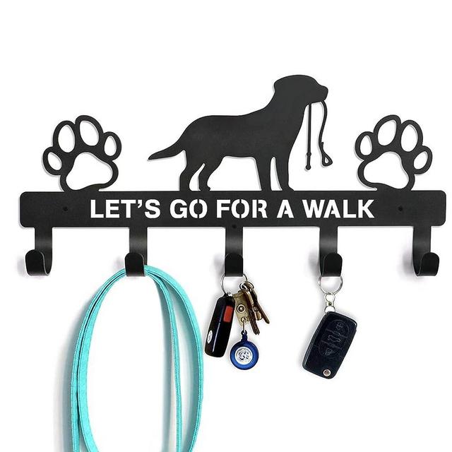 GNL Dog Leash Holder for Wall - Leash Holder Wall Mount Lets Go for a Walk - Key Holder for Wall Decorative - Key Rack Gift for Dog Lovers - Dog Leash Hooks for Wall - Dog Mom Gifts for Women