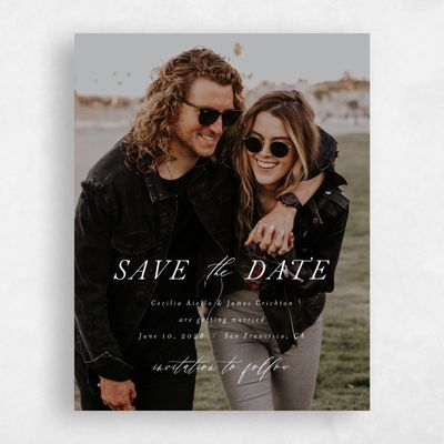White Photo Wedding Save the Date - Ione Photo