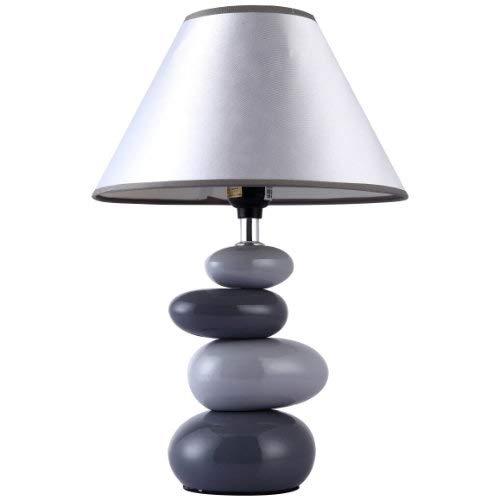 Simple Designs Home LT3052-GRY Shades of Gray Ceramic Stone Table Lamp