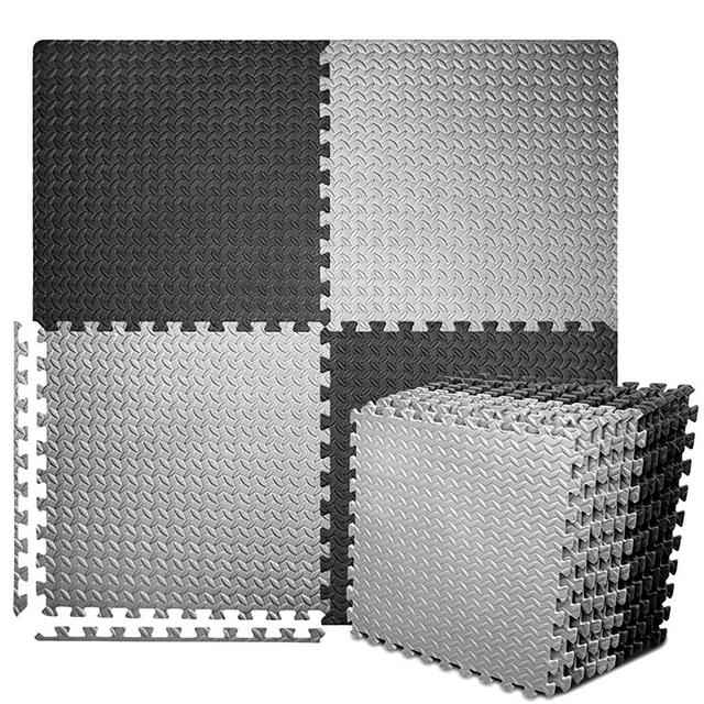 BEAUTYOVO Puzzle Exercise Mat with 12/24 Tiles Interlocking Foam Gym Mats, 24'' x 24'' EVA Foam Floor Tiles, Protective Flooring Mats Interlocking for Gym Equipment