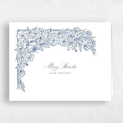 Dusty Cobalt, Blue Wedding Thank You - Yolande Landscape