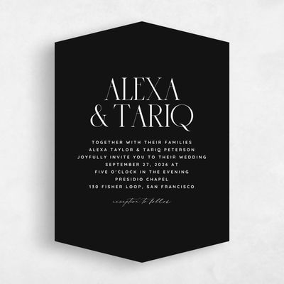 Black Diamond Wedding Invitation - Seibel Type