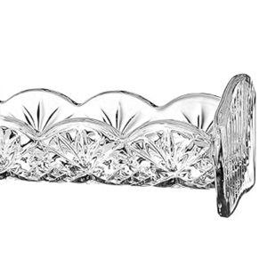 Godinger Dublin Cracker Tray, Snack Dish, Crystal Serving Tray for Crackers, Appetizers, Snacks & Entertaining