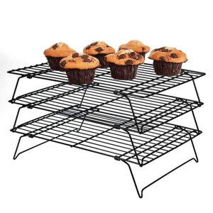 3 Tier Cooling Rack, Stackable Baking Rack Shelf, Kitchen Cookie Cooling Rack Baking Supplies for Bread Cake Biscuits and More (3-Tier Cooling Racks)