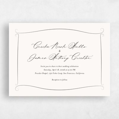 Beige Wedding Invitation - Lucille Landscape