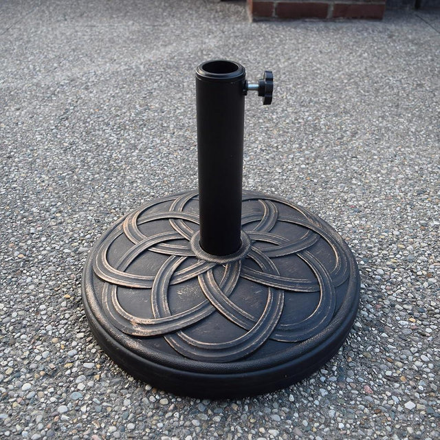 Oakland Living Antique Bronze 33 lb Round Plastic and Concrete Patio Umbrella Stand Base