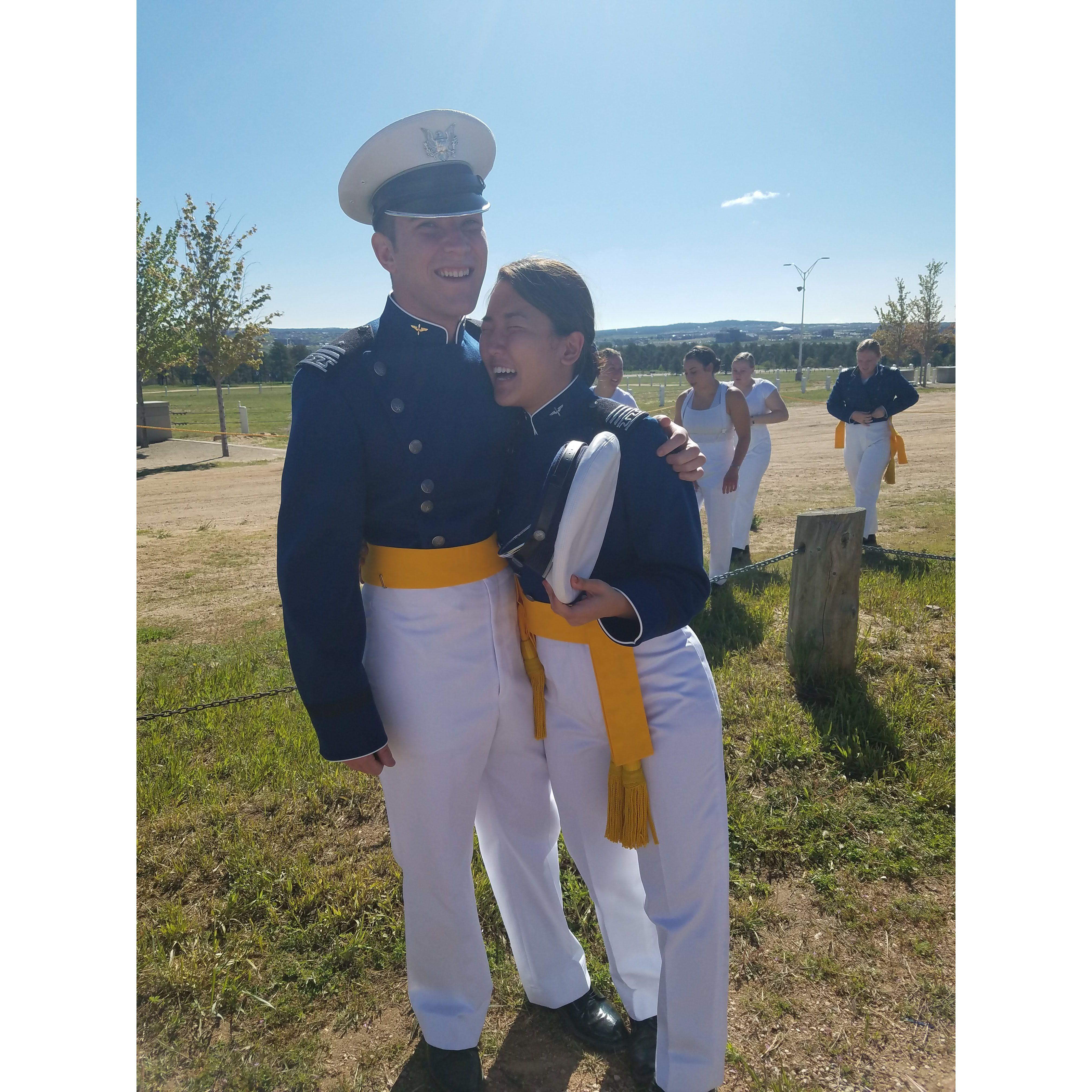 May 2019: After graduation, they spent 3 years in a long distance relationship with Robbie at Tucson, AZ and Esther at Edwards, CA.