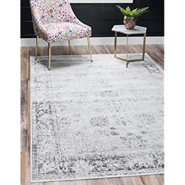 Unique Loom 3134033 Sofia Collection Traditional Vintage Beige Area Rug, 8' x 10' Rectangle, Gray