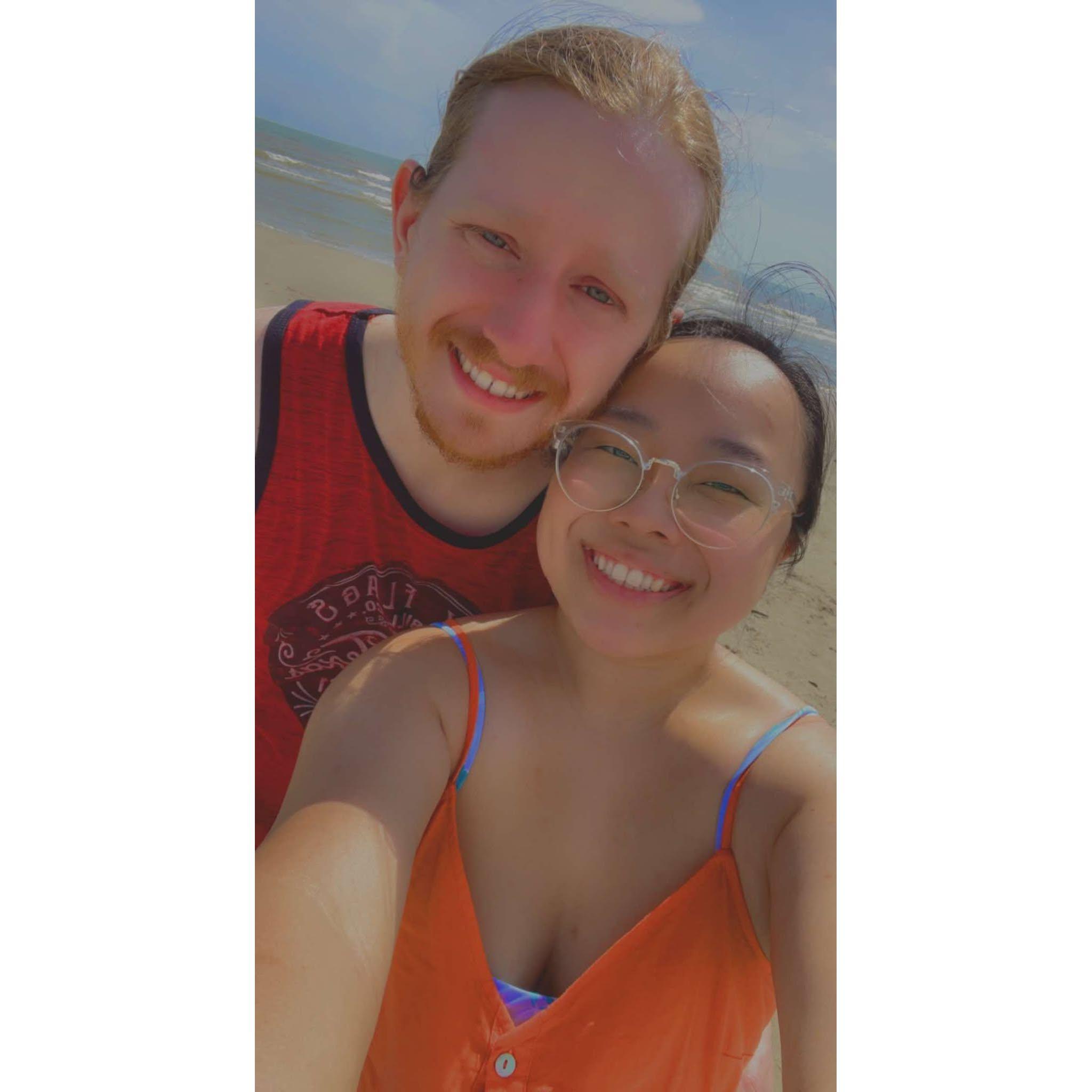 First trip to Galveston, Texas and its beach; 2021.