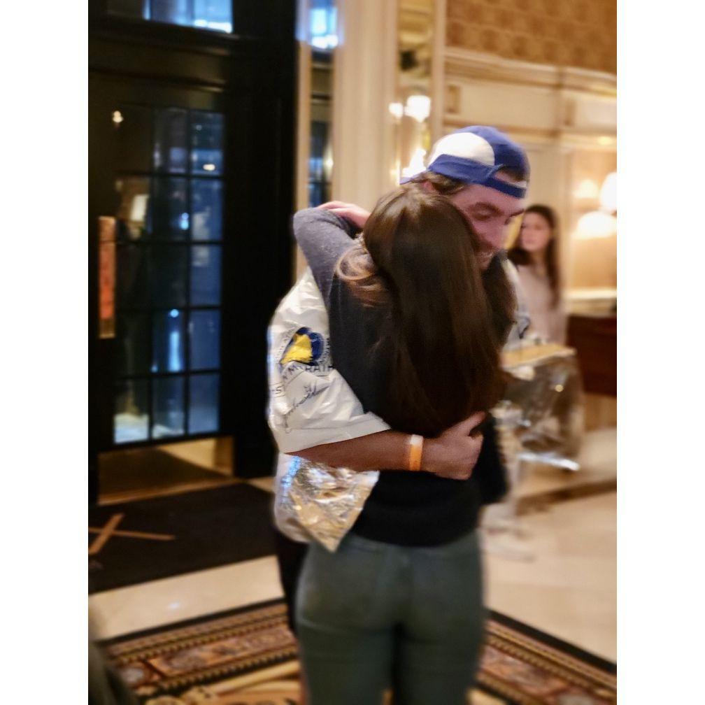 Kyle finishing the Boston Marathon