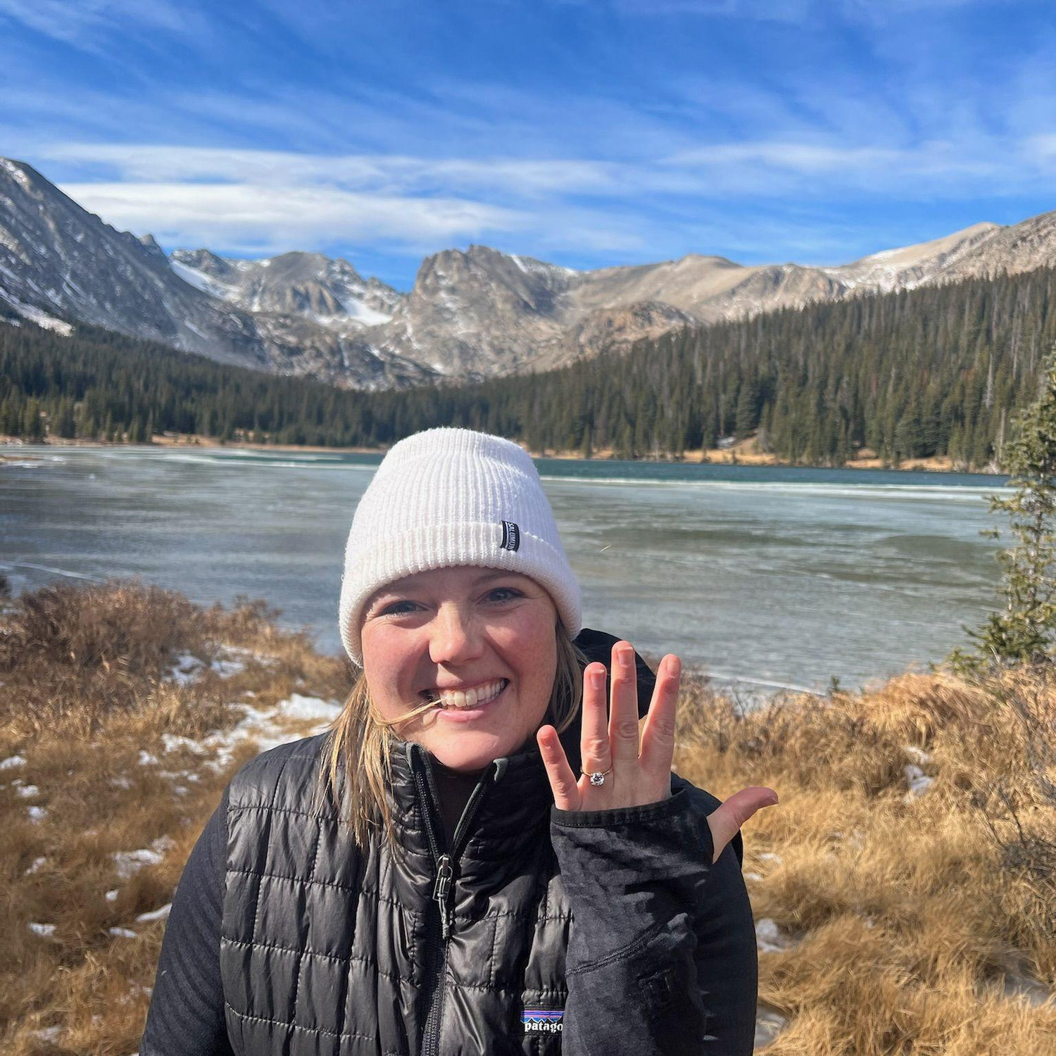 This was a dream. Dana couldn’t imagine a more beautiful back drop for such a special moment. There were shaky hands and happy tears although Charlie will say it was because of the cold wind.