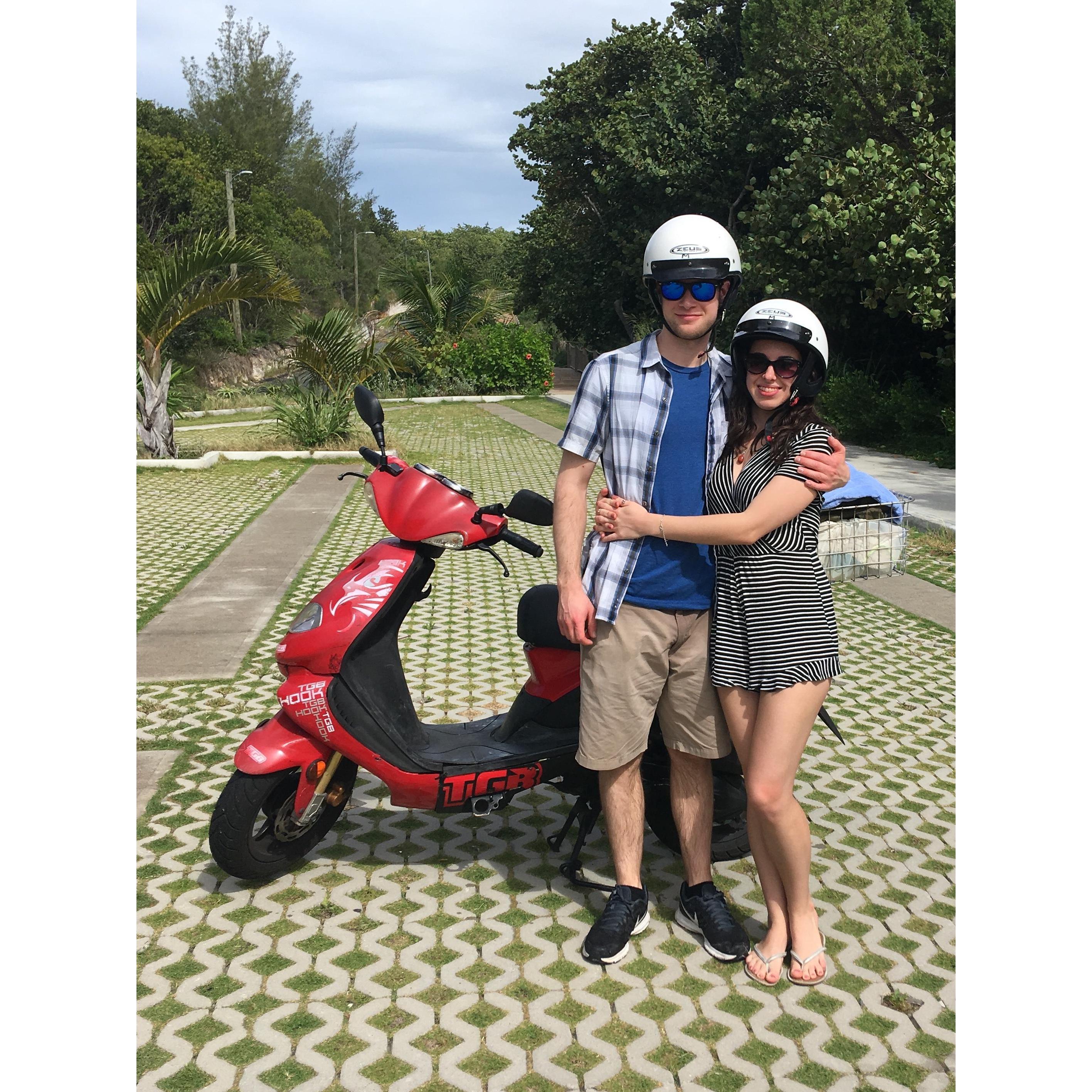 Our favorite part of our Bahamas vacation: exploring the island via moped!