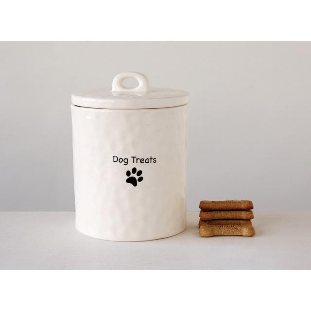 Dog Treats Stoneware 0.6 lb Pet Treat Jar