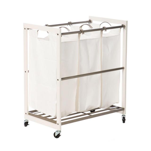 Trinity EcoStorage™ 3-Bag Laundry Cart in White