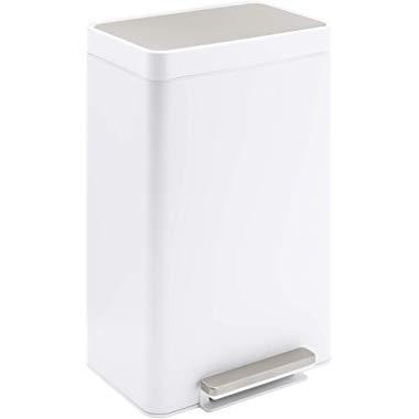 Kohler K-20940-STW 13-Gallon Step Trash Can, White Stainless