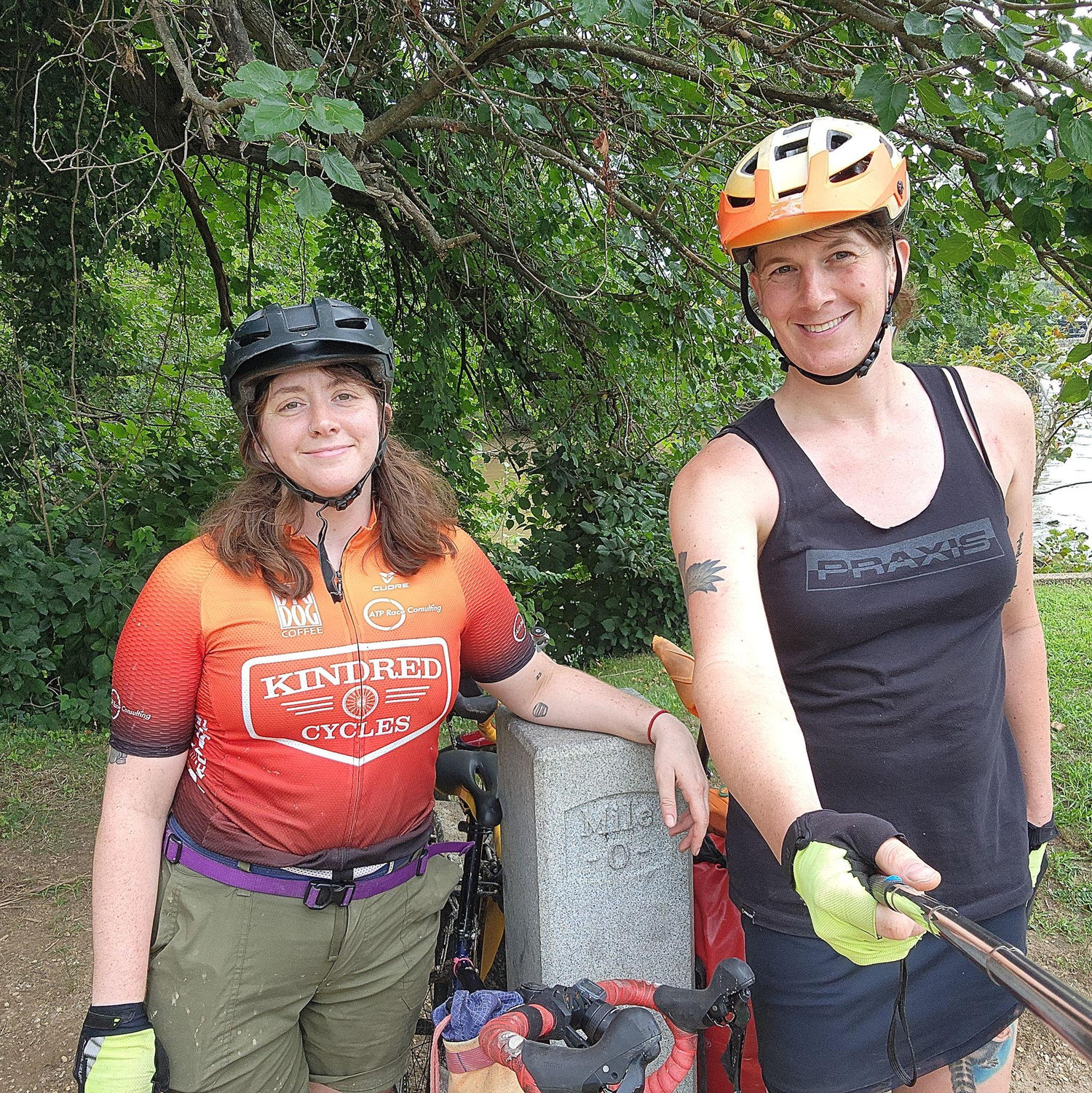 Us at the 0 mile marker in D.C. having biked the second half of the way from Pittsburgh to D.C. 08.01.2025