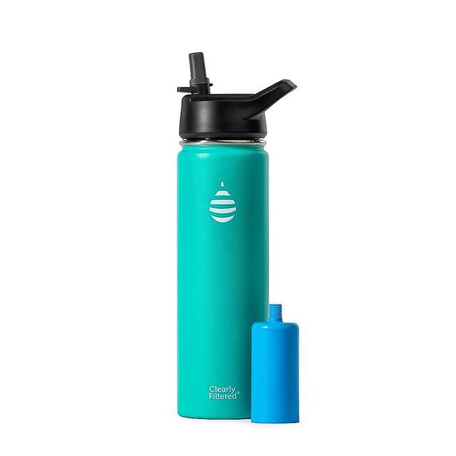 Clearly Filtered No.1 Filtered Water Bottle / 20oz Ounce Double-Wall Insulated Stainless Steel Filtered Water Bottle BPA/BPS-Free, Phthalate-Free, Filters Fluoride, Lead, Chlorine (Tiffany)